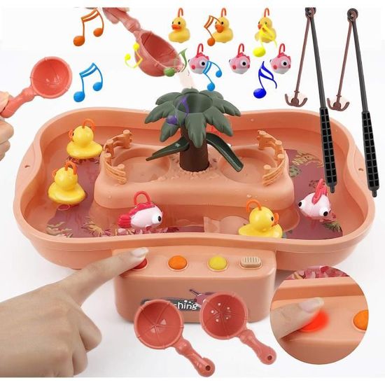 Gerbala Table D'eau Et Sable Pour Enfants – Grand Format 102 Cm – Accessoires : Bateaux, Cannes à Pêche, Figurines Animaux – Idéal Balcon, Plage, Jardin