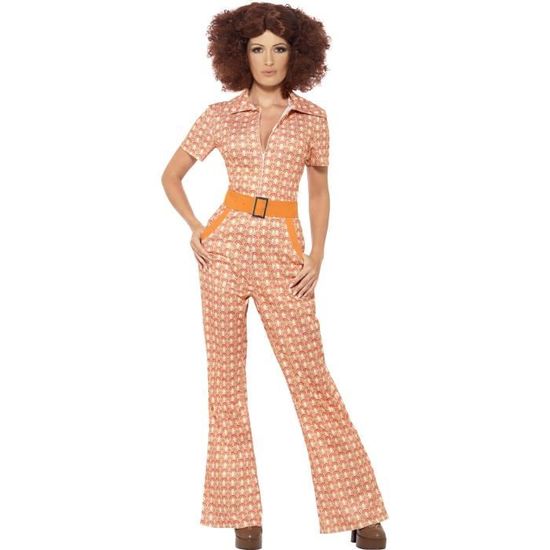 Déguisement Authentique Chic des Seventies - Smiffy's - Combinaison imprimée - Femme - Multicolore