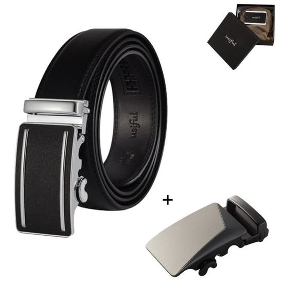 Usiful Ceinture sans trou pour homme avec deux boucles Nickel et ajustable De qualite bien emballe et pratique Livraison rapide Noir Cdiscount Pret a Porter