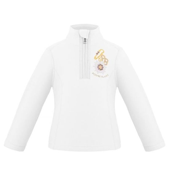 Poivre Blanc - Veste Polaire Micro Fleece Sweater Pour Fille - Ultra Douce & Chaleureuse - Taille 5 Ans - Blanc Pur