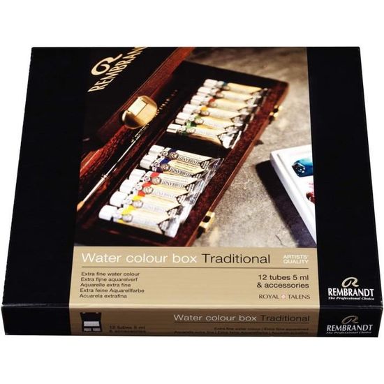 REMBRANDT - Boîte métallique 24 demi-godets d'aquarelle | Atelier Phuong