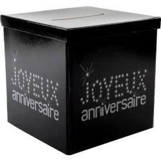 Cagnotte Joyeux Anniversaire Noir 30x30x30 Cm Achat Vente Tirelire Cdiscount Cagnotte Joyeux Anniversaire Noir 30x30x30 Cm Achat Vente Tirelire Cdiscount