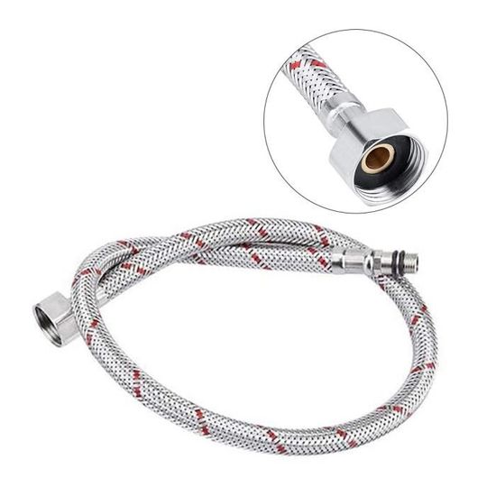 Tuyau D'Alimentation En Eau Inox 304 Tressé 200 Cm - Connecteur G1/2 Femelle Noir