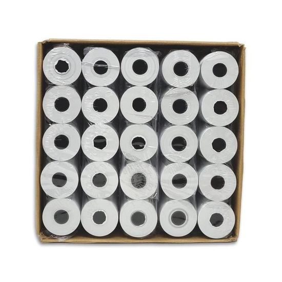 Rouleau de papier thermique - Bobine de 57 x 40 x 12 mm - carton de 50  rouleaux