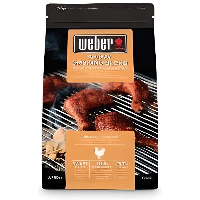 Accessoire fumage - WEBER - Boîte de bois de fumage pour volaille - Combustibles barbecue