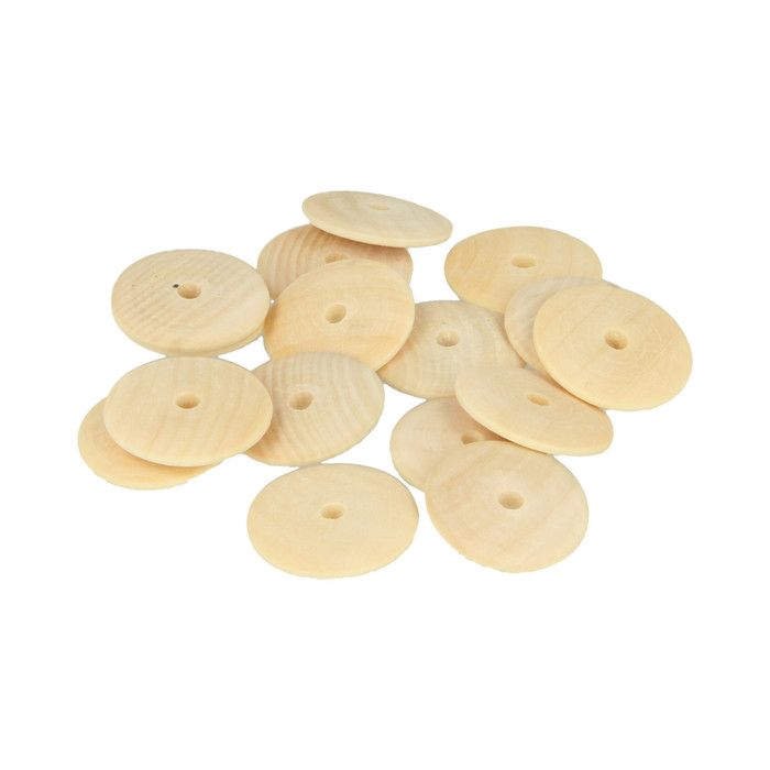 Perle bois cabochon rond 25mm 26 pièces - Artémio Marron
