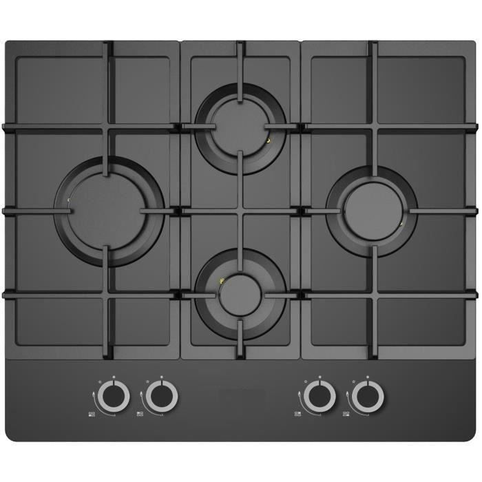 PLAQUE TABLE A GAZ 4 FEUX BLACK DESIGN MEGA PROMO