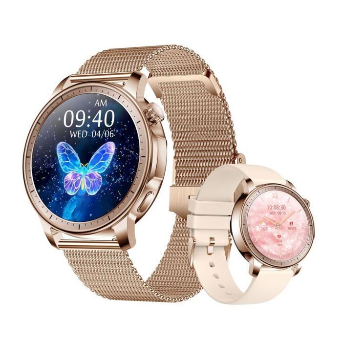 Montre Connectée Femme, Bracelet Intelligent avec Moniteur de Fréquence Cardiaque Sommeil IP68 Étanche