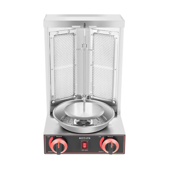 Kebab Grill Professionnel Grill 2 Brûleurs Kebab Grill 3000W Kebab Machine BBQ Brûleurs Rôtissoire Broiler Cuisson