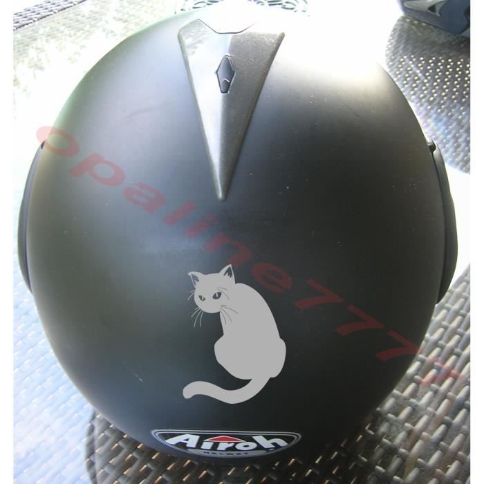 STICKER REFLECHISSANT CHAT CASQUE MOTO SCOOTER VELO SECURITE TUNING AUTO