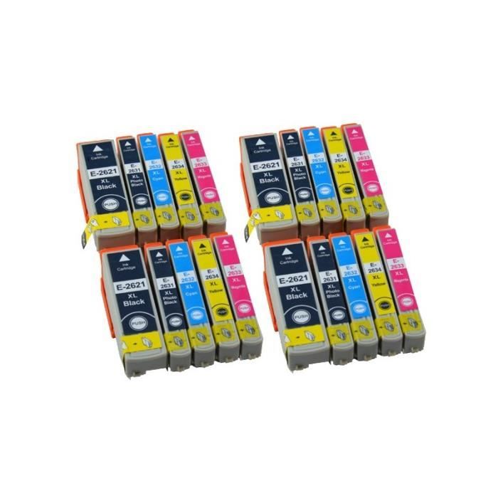 Pack de 20 cartouches d encre EPSON compatible T26XL.