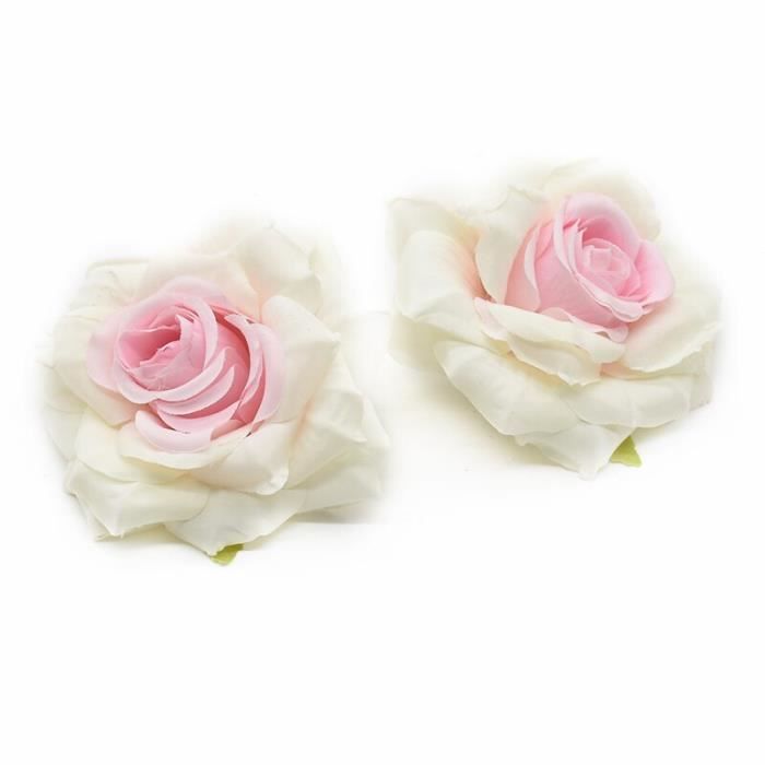 Grosses roses fausses têtes 2 pièces, Liquidation d'accessoires de mariée, fleurs décoratives pour décoration de noël - 9