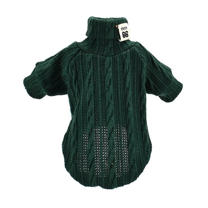 Manteau Blouson,Chandail à col roulé pour chien chat Animal domestique, tricot chaud pour chiens, vêtements pour - Type Green-S