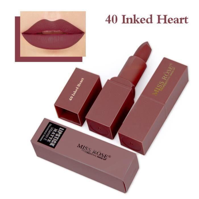 Miss Rose mat rouge à lèvres étanche à l'humidité rouge à lèvres lèvres longue durée maquillage beauté outil Da16480