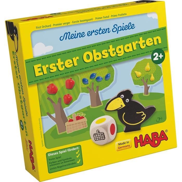 HABA 4655 - Mes premiers jeux - le premier verger - jeu éducatif de couleurs et de formes en bois - 2 ans version allemande