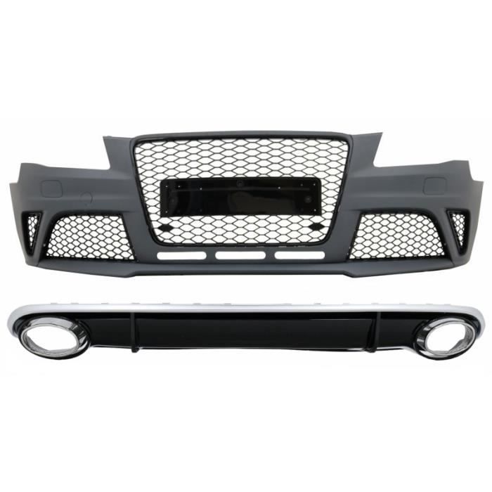 Pare-choc Diffuseur arrière Echappements Audi A4 B8 Pré-Facelift RS4 Look 08-11 Sedan Avant