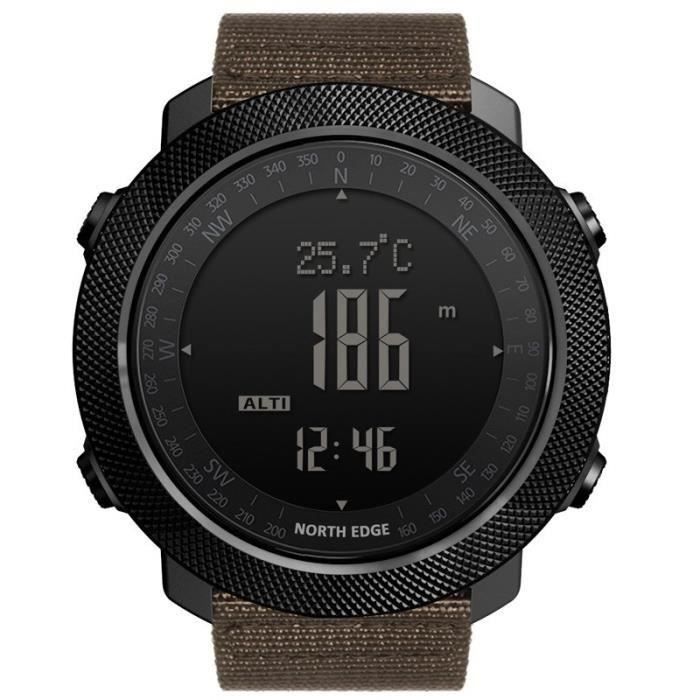 NORD EDGE APACHE Sports De Plein Air Montre Intelligente Métal Rétro-éclairage - Kaki