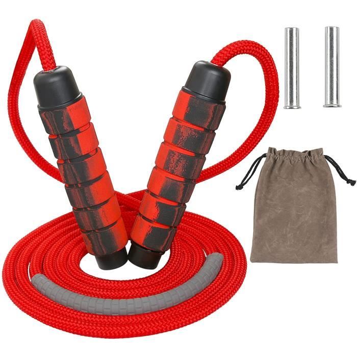 Corde à Sauter Rouge Jump Rope Réglable Accessoires pour Fitness et Musculation pour Sport Maison Fitness Crossfit Sport Boxe