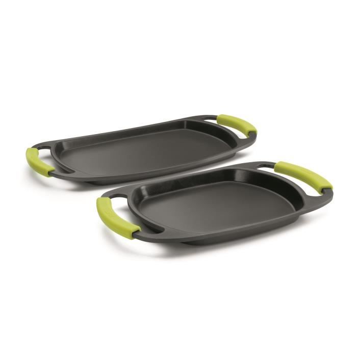 GRILL-PLANCHA. TOUT FEUX DONT INDUCTION. FOND INOX. 47CM X 28CM. 6MM D'EPAISSEUR. 2 COUCHES D'ANTIADHERENT. SANS PFOA POIGNEES SI...
