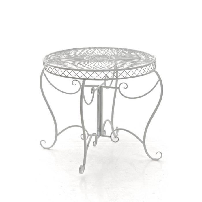 CLP Table ronde de jardin faite à la main SHEELA, table de design en fer forgé au style nostalgique, diamètre Ø 88 cm, 6 couleurs...