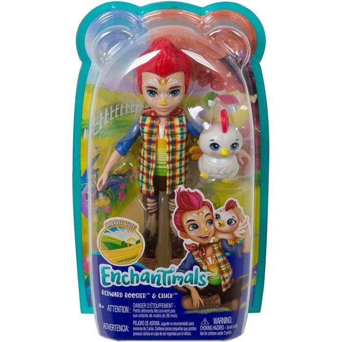 Coffret Enchantimals Poupee Redward Rooster + Cluck Le Coq - Figurine 15cm Avec Animal - Mini-poupee