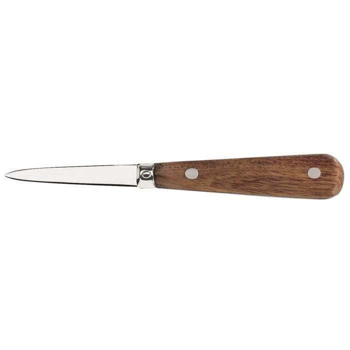 LE COUTEAU DU CHEF 404700 Lancette à Huitres Professionnelle Acier Inoxydable Bois 23,3 x 2,4 x 1,8 cm