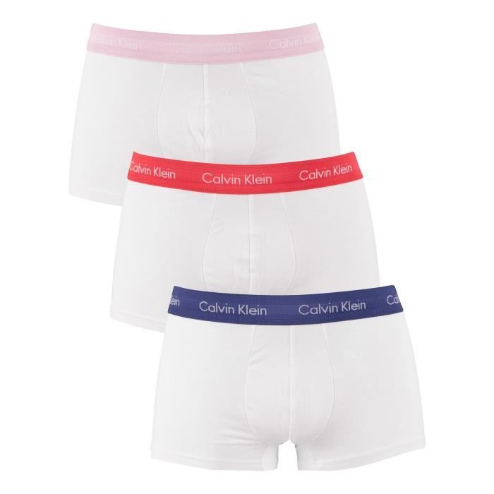 Calvin Klein Pour des hommes Paquet de 3 troncs de faible hauteur, blanc