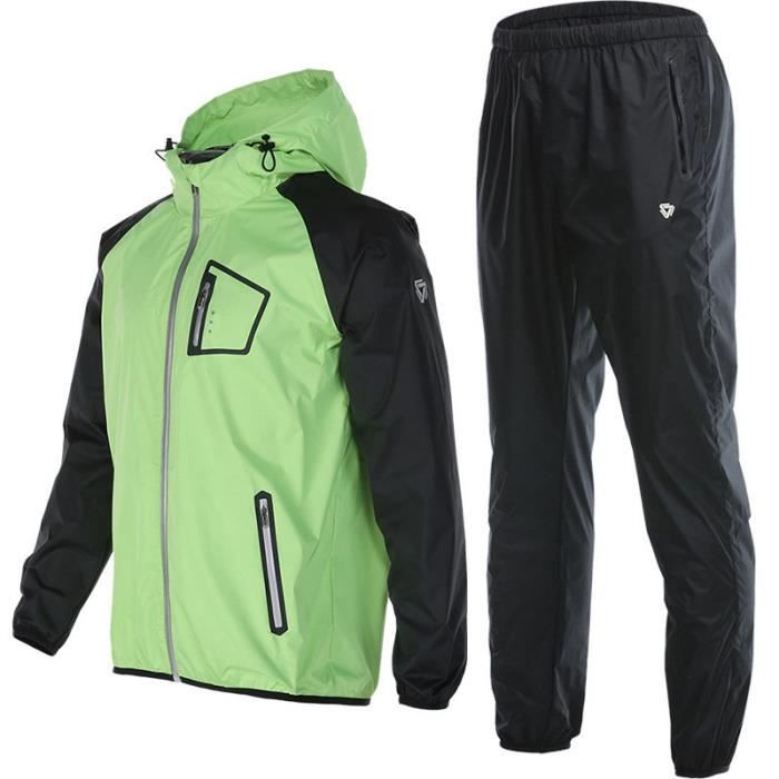 Ensemble de Sudation Homme Veste A Capuche Fitness Musculation Brûler des graisses Suer plus Cycle de chaleur