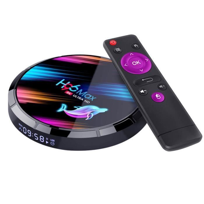 Smart TV BOX H96 Max X3 Quad Core HD 8K Wi-Fi Media Player compatible avec Android 4 + 64G