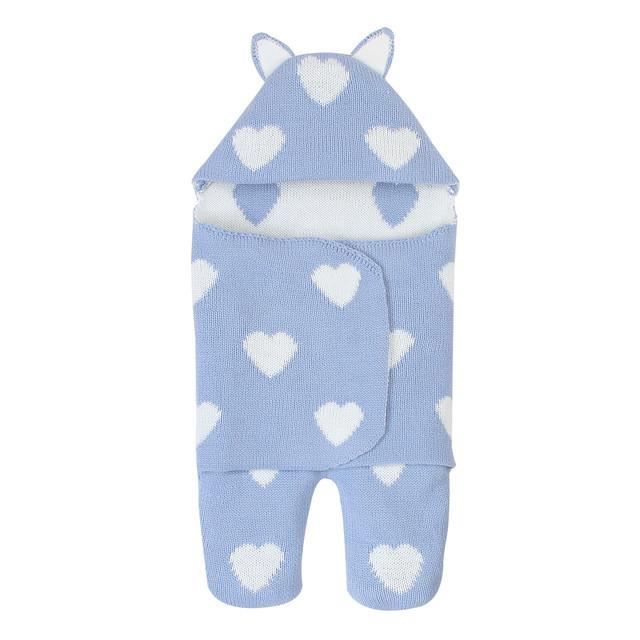 XJYDNCG Nid d'ange - Gigoteuse en tricot pour bébé - pour 0-12 mois Nouveau-né - bleu