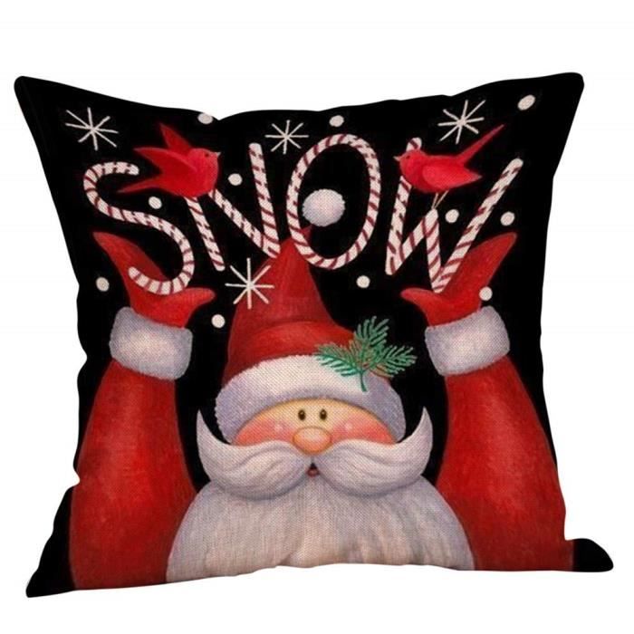 A Série de bonhomme de neige de Noël,Coton Doux en Lin Couvre-Lit Taie d'oreiller Canap¨¦ Voiture