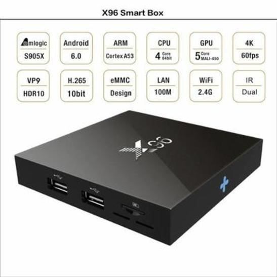 Android TV Box X96 Android 6.0 Amlogic S905X Quad Core ARM Cortex A53 1G Memory +8G Flash WIFI Support 1080P 4K*2K HD Média Player