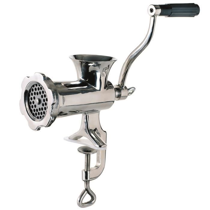 Hachoir professionnel à viande manuel Inox-plaq...