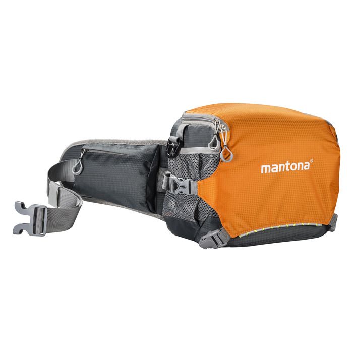 mantona ElementsPro 20 - Sacoche pour appareil photo et objectifs - nylon - gris, orange