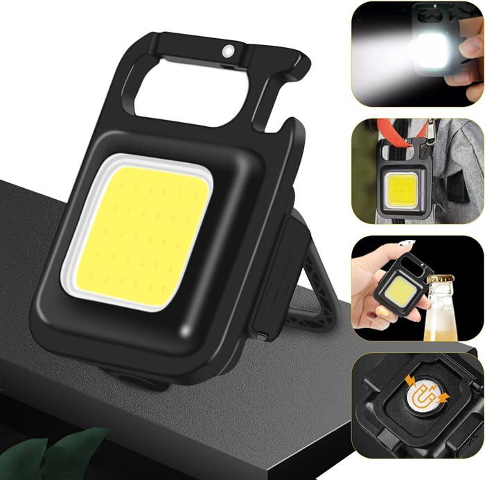 Lampe de poche - Portable - Rechargeable - LED 800lm - 4 modes - Multicolore
