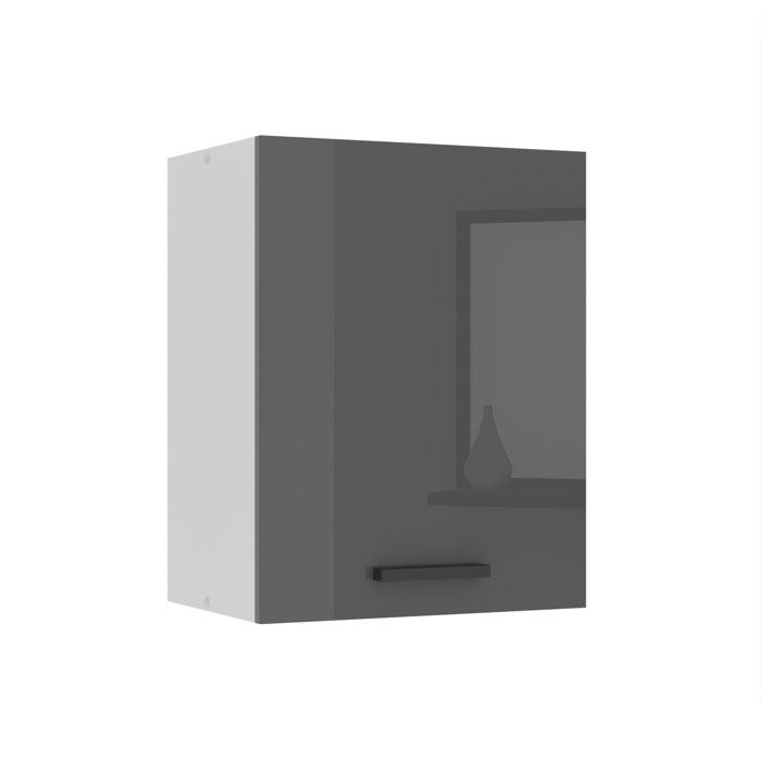 Meuble haut cuisine - BELINI - SG45 - 1 porte - Argent très brillant - 58 cm de hauteur