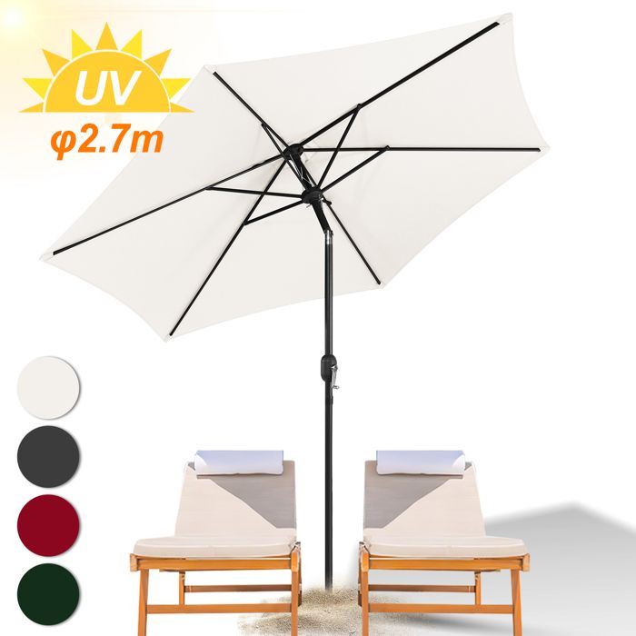 Parasol inclinable 2.70 x 2.45m Protection UV 30+ Beige - LOSPITCH - Lospitch Parasol