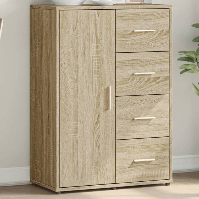 vidaXL Buffet chêne sonoma 60x31x84 cm bois dingénierie armoire de rangement meuble dentrée meuble dappoint meuble de 840508