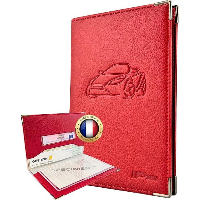 Pochette Carte Grise Moto Ugozen - Étui Protection Noir Made In France Avec Renforts Métal