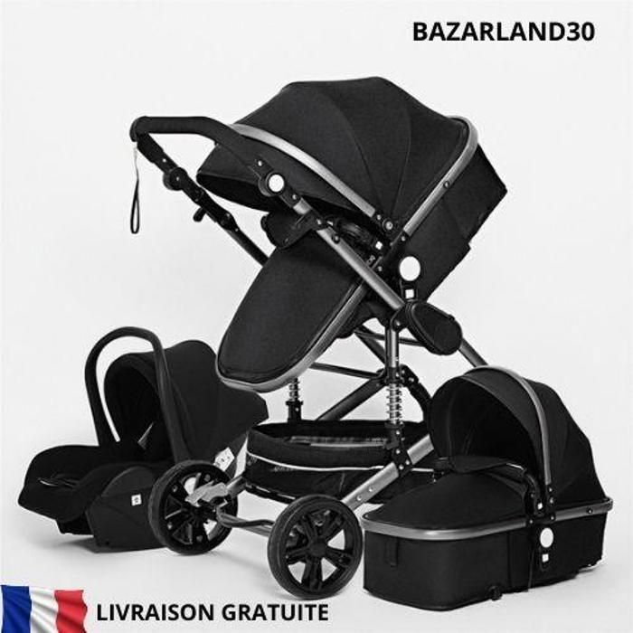 Poussette 3 en 1 noir 2025