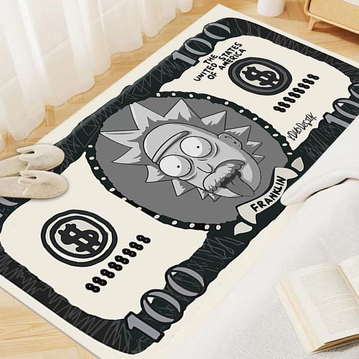 Tapis de salon Tapis à motif de dollar de dessin animé mignonsol danimation en polymèresalonchambre à coucherchevet 40*120CM-1