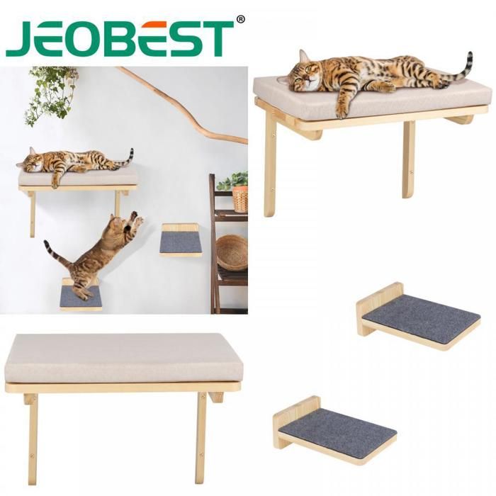 Comparer les prix de JEOBEST.Meuble Mural pour Chat, étagères et perchoirs pour Chat, lit de qualité supérieure pour Dormir, Jouer, Grimper