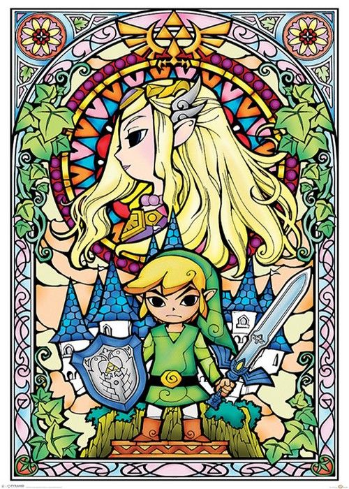 The Legend of Zelda - Stained Glass  - 61x91,5cm - Affiche / Poster