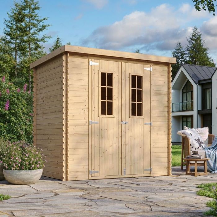 Abri de jardin en bois AVEC SOL TRAIT&Eacute; - TIMBELA M311C+M311G - l204xL142xH200cm/2.22m2 