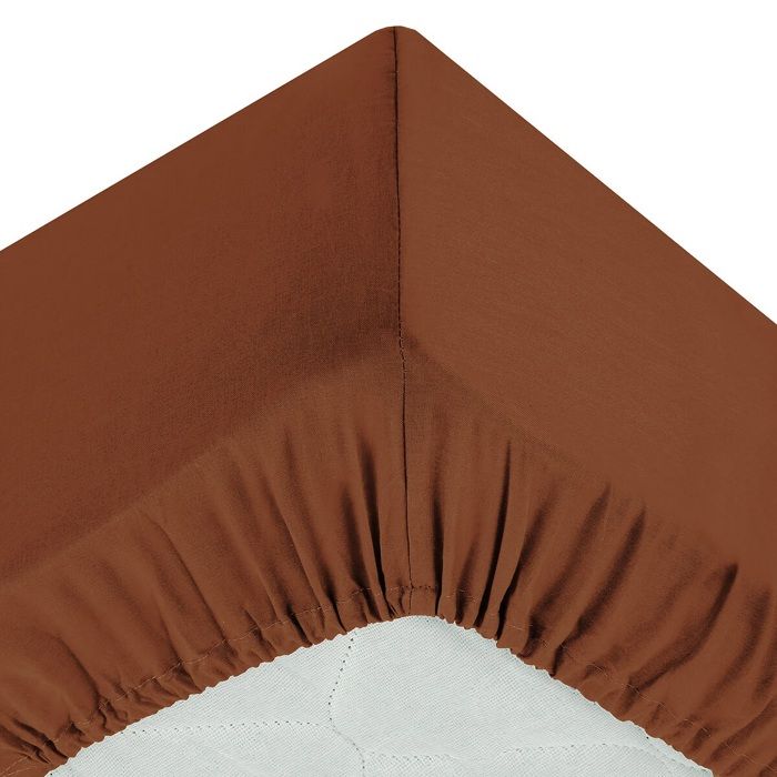 Drap housse coton uni 90 x 190 cm Couleur moderne terracotta Drap housse coton uni 90 x 190 cm Couleur moderne terracotta