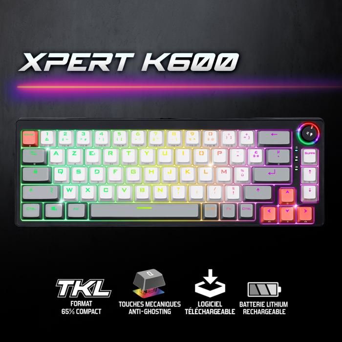 Clavier Gamer Spirit of Gamer Xpert K600 – Sans Fil TKL Mécanique Rétroéclairé RGB - vue 4