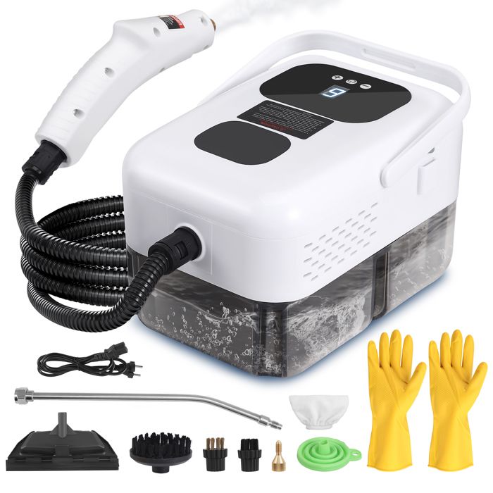 2500W Nettoyeur VapeurNettoyeur Vapeur Professionnel avec 3 Têtes de Brosse Réglables sur 1200ml Réservoir deau de Grande - Ttlife