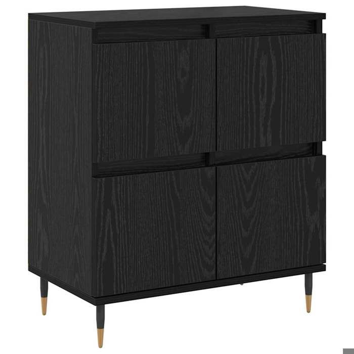 ESTINK® Buffet bas contemporain - Armoire Polyvalent - pour Cuisine/Salon - Noir 60x35x70 cm - Bois dingénierie @@1684