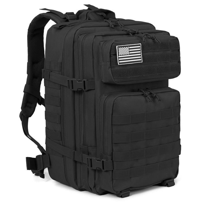 Sac à dos Tactique Militaire - Maavoki - 45L - Polyvalent Imperméable - Ergonomique - Noir