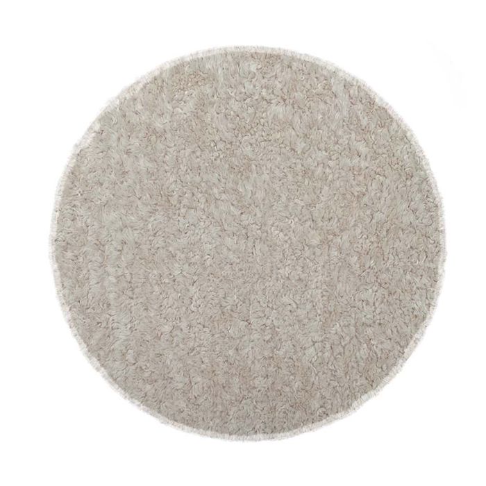 Galette de chaise ronde en tissu bouclette Naturel 35x35 cm